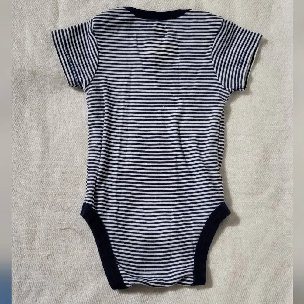 Wonder Nation X Gerber Baby Boys Blue 2pc Bodysuit & Pants Bundle Size 0-3M